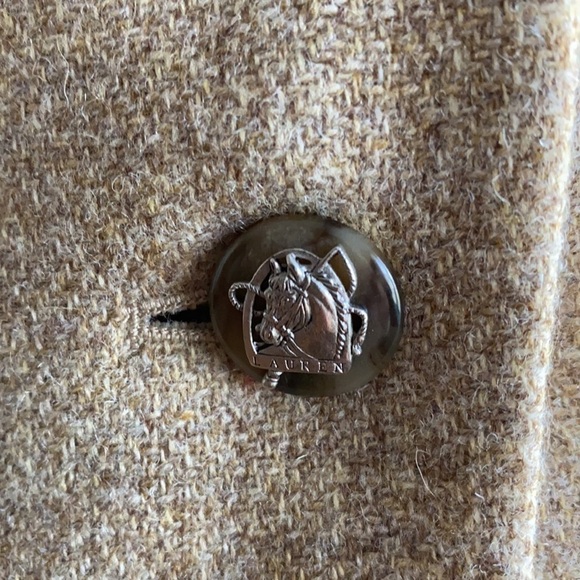 Ralph Lauren Tan Wool Blazer With Horse Buttons Size 10P - Picture 3 of 13